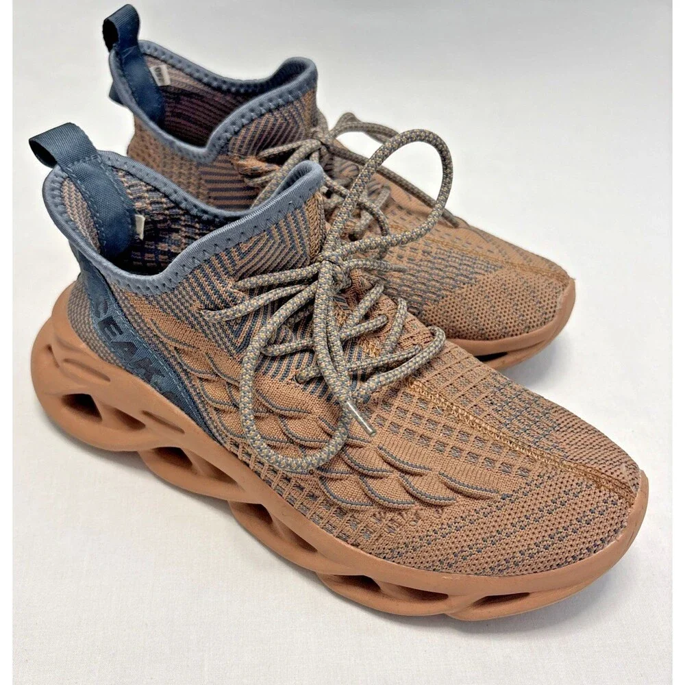 Unbranded CEAK Knit Sneakers Tan Brown Sculpted Sole Streetwear Size 9 women
